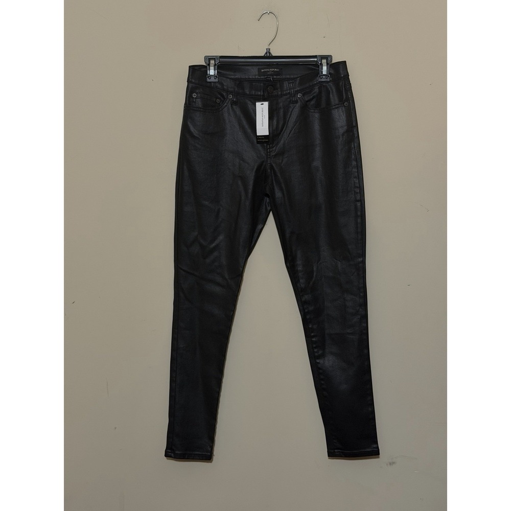 Banana Republic Skinny Fit Coated Jeans Womens 28/6R Black NEW WITH TAGS
